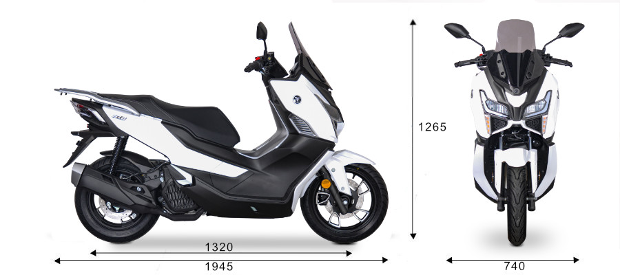 scooter SR1 125cc Voge - dimensions